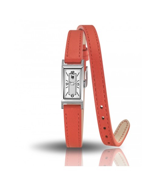 Lip Watch - Churchill T13 Orange Double Tour Leather Strap la colonne vertébrale