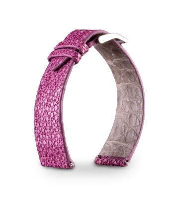 Leather watch band - Anatole Baker - Pink stingray soldes