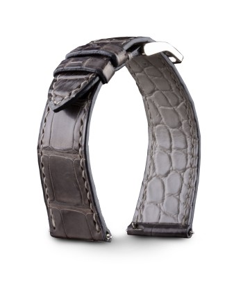 Leather watch band - Anatole Baker - Waxed grey alligator À commander