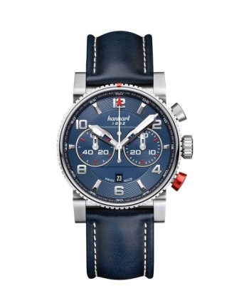 Hanhart 1882 Watch - Primus Racer Steel Blue la colonne vertébrale