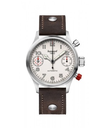 Hanhart 1882 Watch - Pioneer TwinDicator Ecru Stitching, smooth bezel sélection de produits