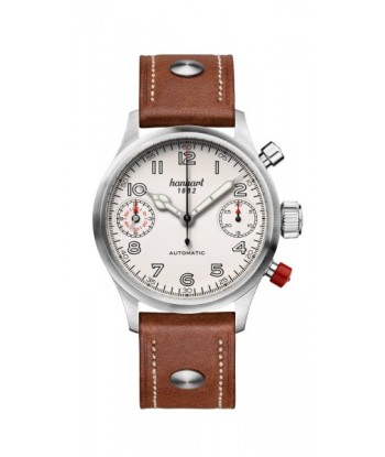 Hanhart 1882 Watch - Pioneer TwinDicator Ecru Stitching, smooth bezel sélection de produits