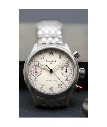 Hanhart 1882 Watch - Pioneer TwinDicator Ecru Stitching, smooth bezel sélection de produits