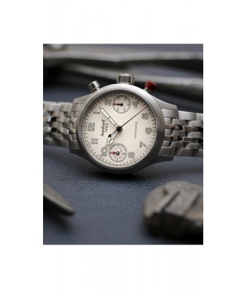 Hanhart 1882 Watch - Pioneer TwinDicator Ecru Stitching, smooth bezel sélection de produits