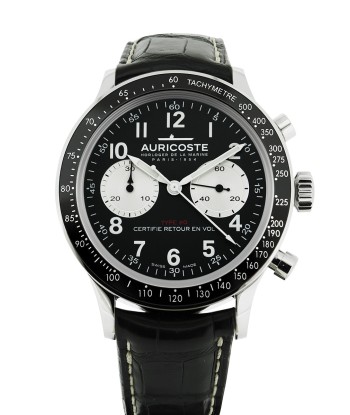 Auricoste Watch - Flyback Chronograph Type 20 Silver Tachymeter Subdials l'évolution des habitudes 