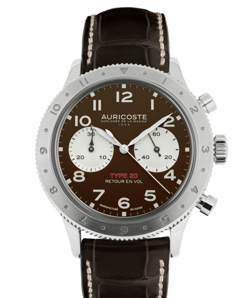 Auricoste Watch - Flyback Type 20 Chocolate pas cher 