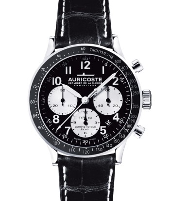 Auricoste Watch - Flyback Chronograph Type 52 Silver Subdials Tachymeter de technologie