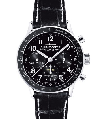 Auricoste Watch - Flyback Chronograph Type 52 Black Subdials Tachymeter basket pas cher