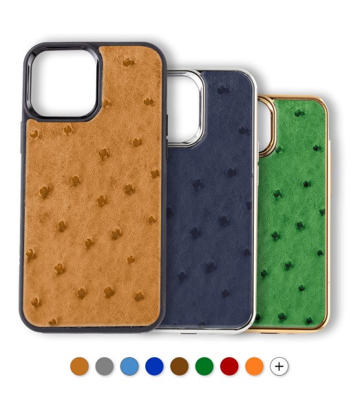 iPhone "Sport case" with leather cover - iPhone 15 & 14 ( all models ) - Genuine ostrich Venez acheter