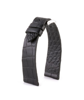 Leather watch strap - Sustainable alligator with contrasted stitching (black, blue, green, red...) les ctes