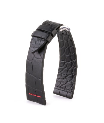 Leather watch strap - Sustainable alligator with contrasted stitching (black, blue, green, red...) les ctes