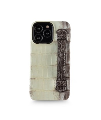 Clearance Sale - Leather iPhone HIMALAYA strap case - iPhone 13 Pro - Dark Himalaya crocodile 1 les ctes