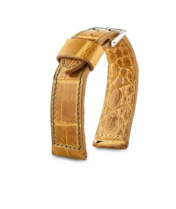 Leather watchband - Autumn strap - Alligator honey brown en ligne