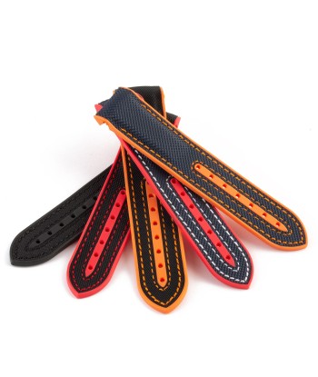 Omega Speedmaster / Seamaster - Integrated rubber watch band - Stitched with cordura effect (black, blue, red, orange) shop