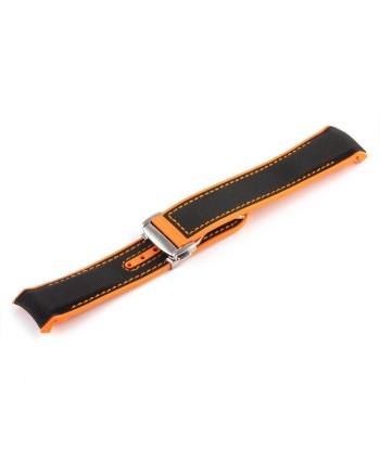 Omega Speedmaster / Seamaster - Integrated rubber watch band - Stitched with cordura effect (black, blue, red, orange) shop