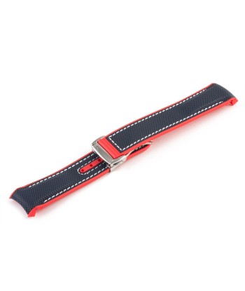 Omega Speedmaster / Seamaster - Integrated rubber watch band - Stitched with cordura effect (black, blue, red, orange) shop