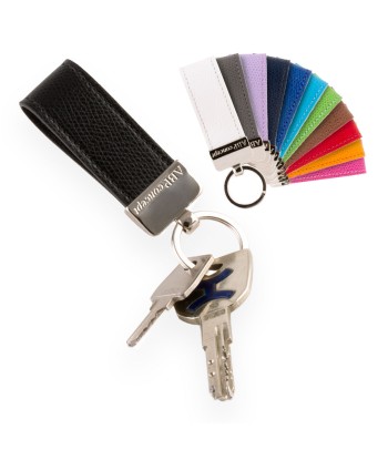 "Essential" leather key holder - Grained calf (black, blue, green, brown, orange...) outlet