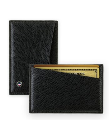 "Essential" leather card holder - Grained calf (black, blue, green, brown, orange...) de France