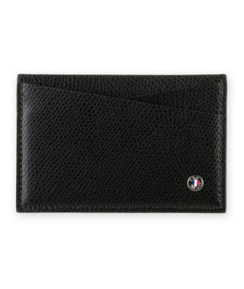 "Essential" leather card holder - Grained calf (black, blue, green, brown, orange...) de France