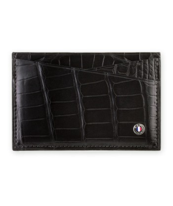 "Essentials" leather card holder - Genuine alligator (black, blue, green, brown, orange...) de France