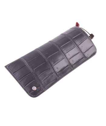 "Essential" glasses leather case - Genuine alligator (black, blue, green, brown, orange...) pas chere