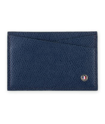 "Essential" leather card holder - Grained calf (black, blue, green, brown, orange...) de France