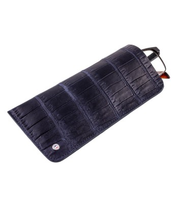 "Essential" glasses leather case - Genuine alligator (black, blue, green, brown, orange...) pas chere