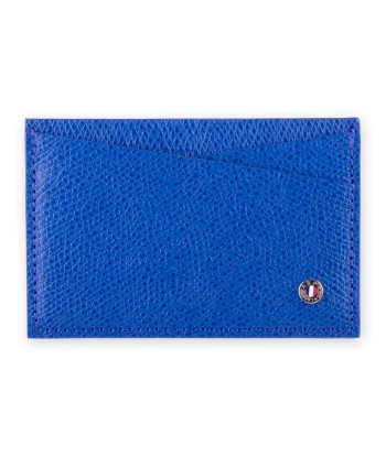 "Essential" leather card holder - Grained calf (black, blue, green, brown, orange...) de France