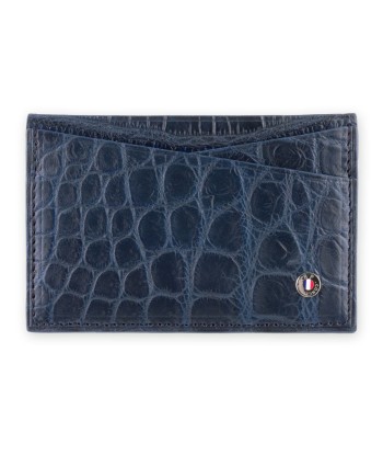 "Essentials" leather card holder - Genuine alligator (black, blue, green, brown, orange...) de France