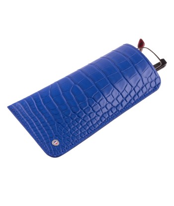 "Essential" glasses leather case - Genuine alligator (black, blue, green, brown, orange...) pas chere