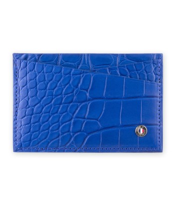 "Essentials" leather card holder - Genuine alligator (black, blue, green, brown, orange...) de France