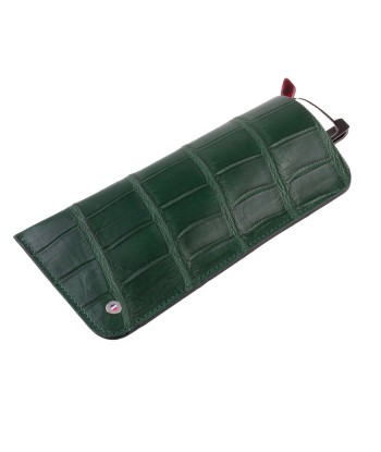 "Essential" glasses leather case - Genuine alligator (black, blue, green, brown, orange...) pas chere