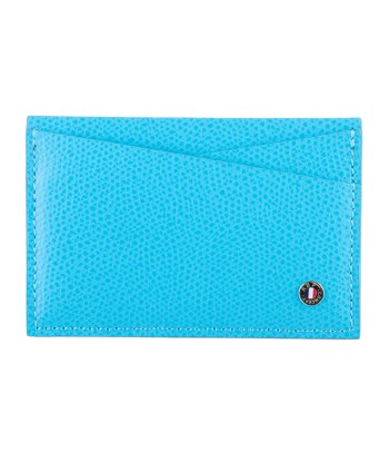 "Essential" leather card holder - Grained calf (black, blue, green, brown, orange...) de France