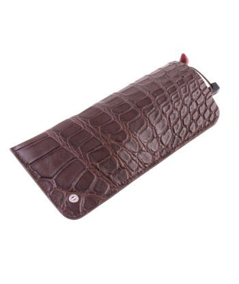 "Essential" glasses leather case - Genuine alligator (black, blue, green, brown, orange...) pas chere