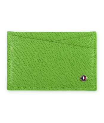 "Essential" leather card holder - Grained calf (black, blue, green, brown, orange...) de France