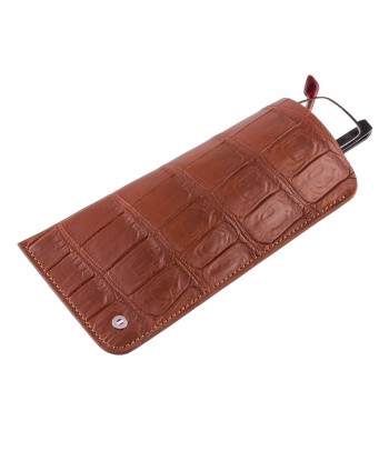 "Essential" glasses leather case - Genuine alligator (black, blue, green, brown, orange...) pas chere