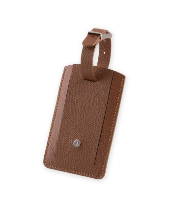 Leather luggage Tag "Essential" - Grained calf (black, blue, green, brown, orange...) ou a consommer sur place