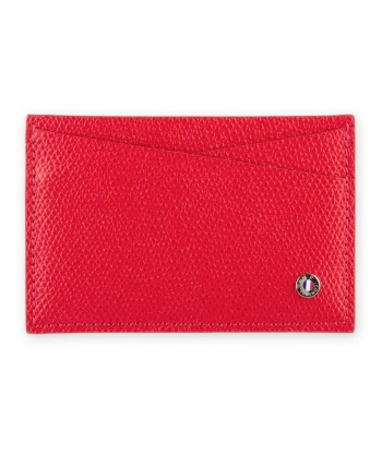 "Essential" leather card holder - Grained calf (black, blue, green, brown, orange...) de France