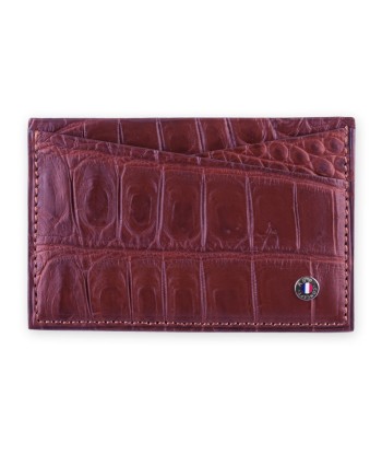 "Essentials" leather card holder - Genuine alligator (black, blue, green, brown, orange...) de France