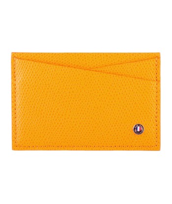 "Essential" leather card holder - Grained calf (black, blue, green, brown, orange...) de France