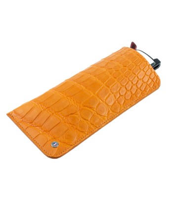 "Essential" glasses leather case - Genuine alligator (black, blue, green, brown, orange...) pas chere