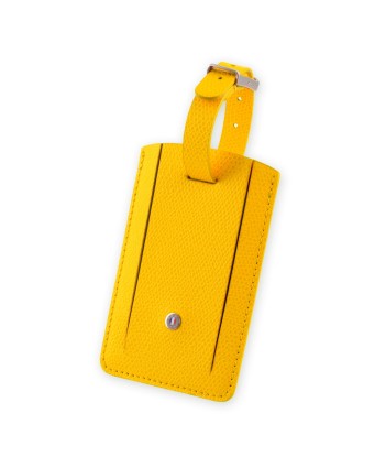 Leather luggage Tag "Essential" - Grained calf (black, blue, green, brown, orange...) ou a consommer sur place