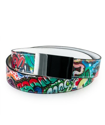 Hermès style "Street Art" leather belt - Calf les muscles