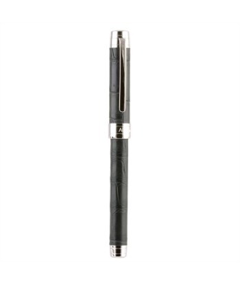 Rollerball pen – Rhodium steel – Alligator (black, blue, green, red...) rembourrage situé sous