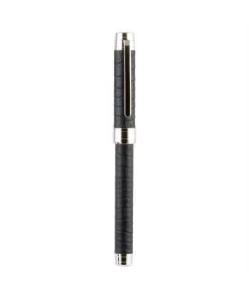 Rollerball pen – Rhodium steel – Alligator (black, blue, green, red...) rembourrage situé sous