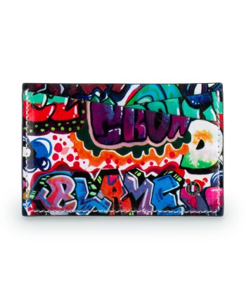 "Street Art" leather card holder - Calf Le MVP de beaucoup