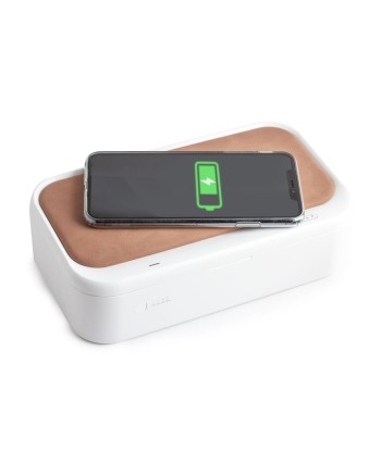 Smart Covid - Phone and keys UV sterilizer / wireless charger - Aged calf basket pas cher