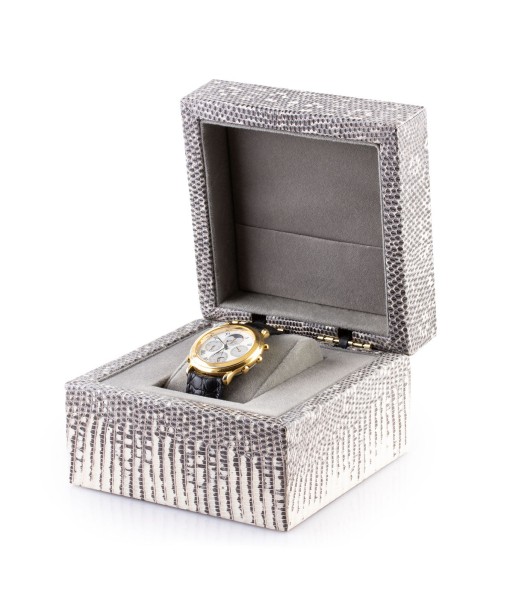 Leather watch box - Watch case for 1 watch - "Himalaya" lizard les ligaments