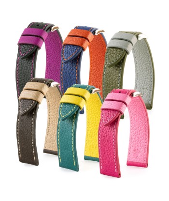 "Holi" leather watch band - Buffalo (black, blue, kaki, brown, pink) livraison gratuite