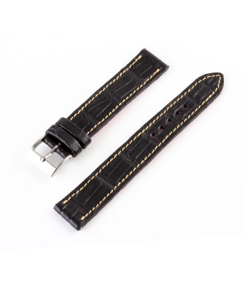 Alligator "Solo" leather watch band - 17mm width (0.67 inches) / Size M (n° 3) pas chere